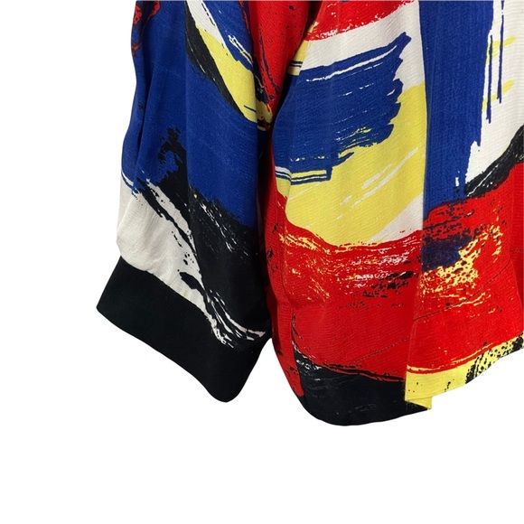 Topshop Abstract Print Long Sleeve Top Blouse Size 12 - Picture 4 of 9